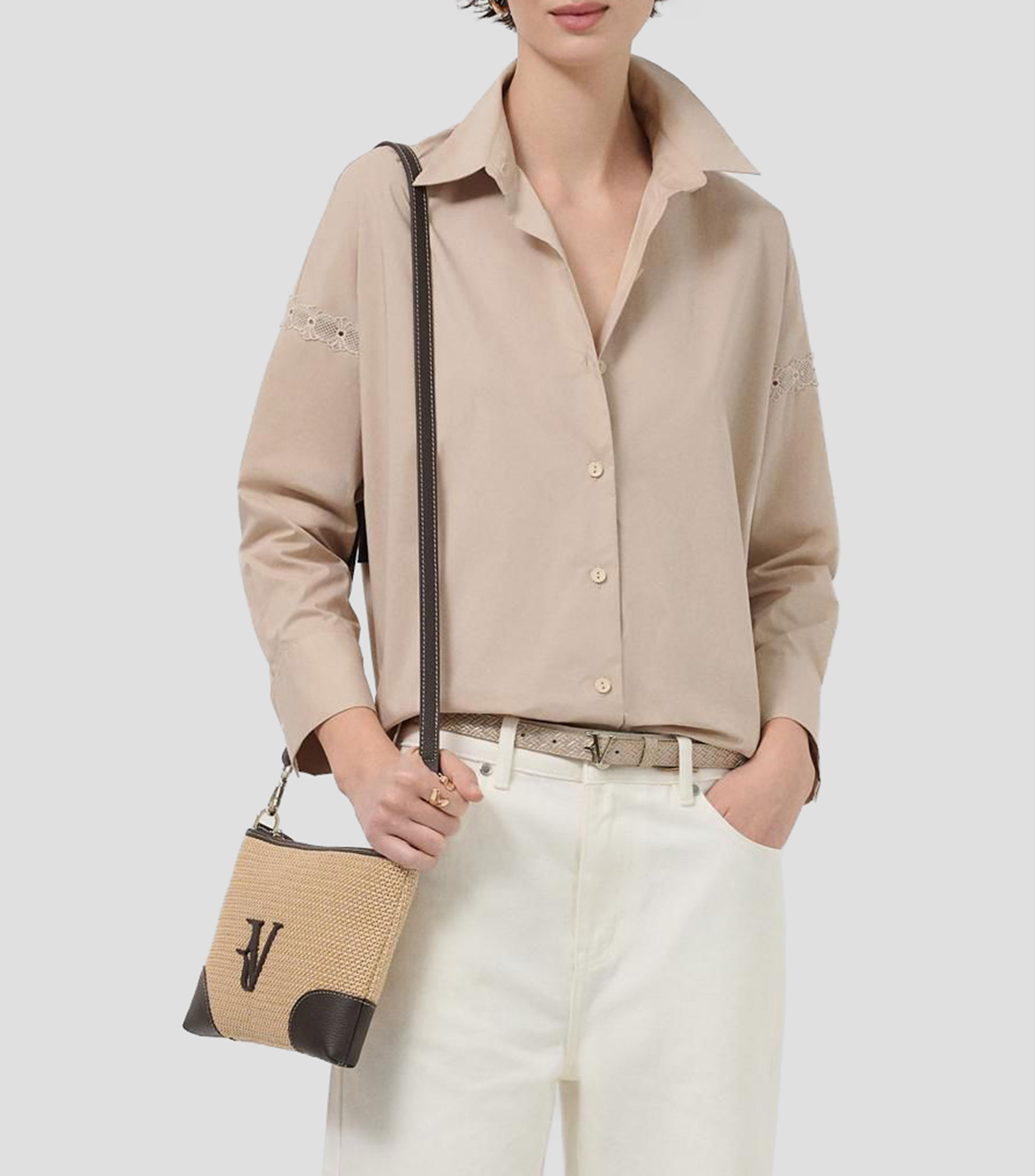 Camisa lisa con manga larga Mujer